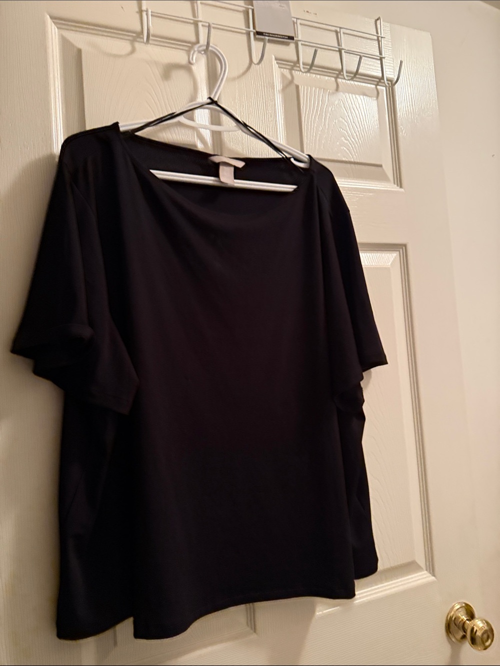 H&M Black boat neck Short Sleeve Top